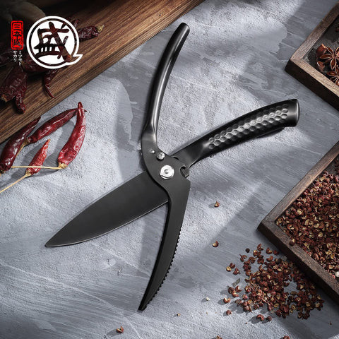 Mitsumoto Sakari 10-Inch kitchen scissors full-kitchen-use versatile for poultry, meat, and fish.