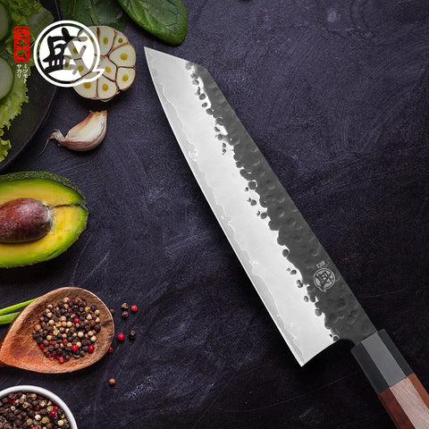 MITSUMOTO SAKARI Kiritsuke knife precision sharpening preserves a razor edge over time.