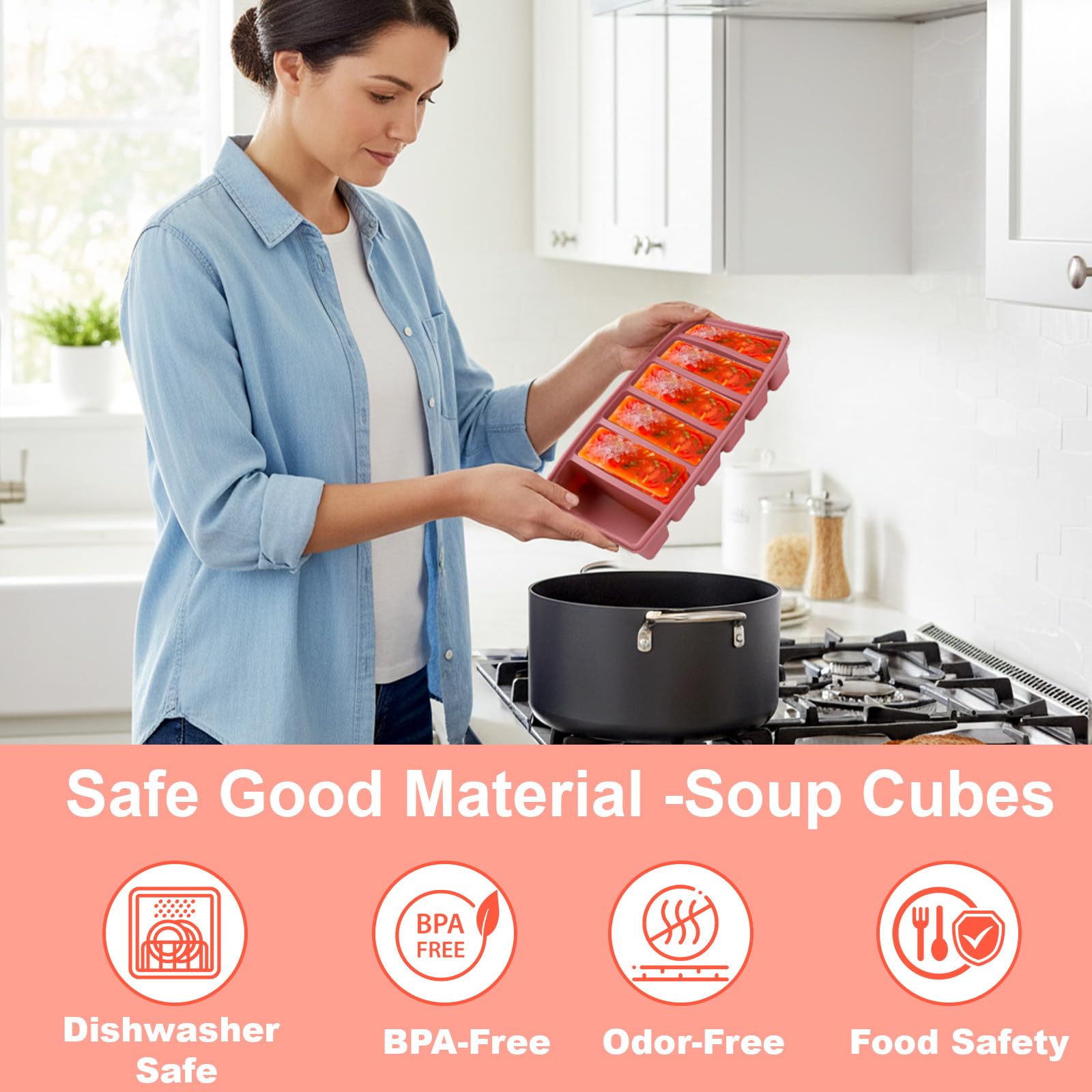 Mity rain dishwasher-safe silicone freezer trays for easy cleaning