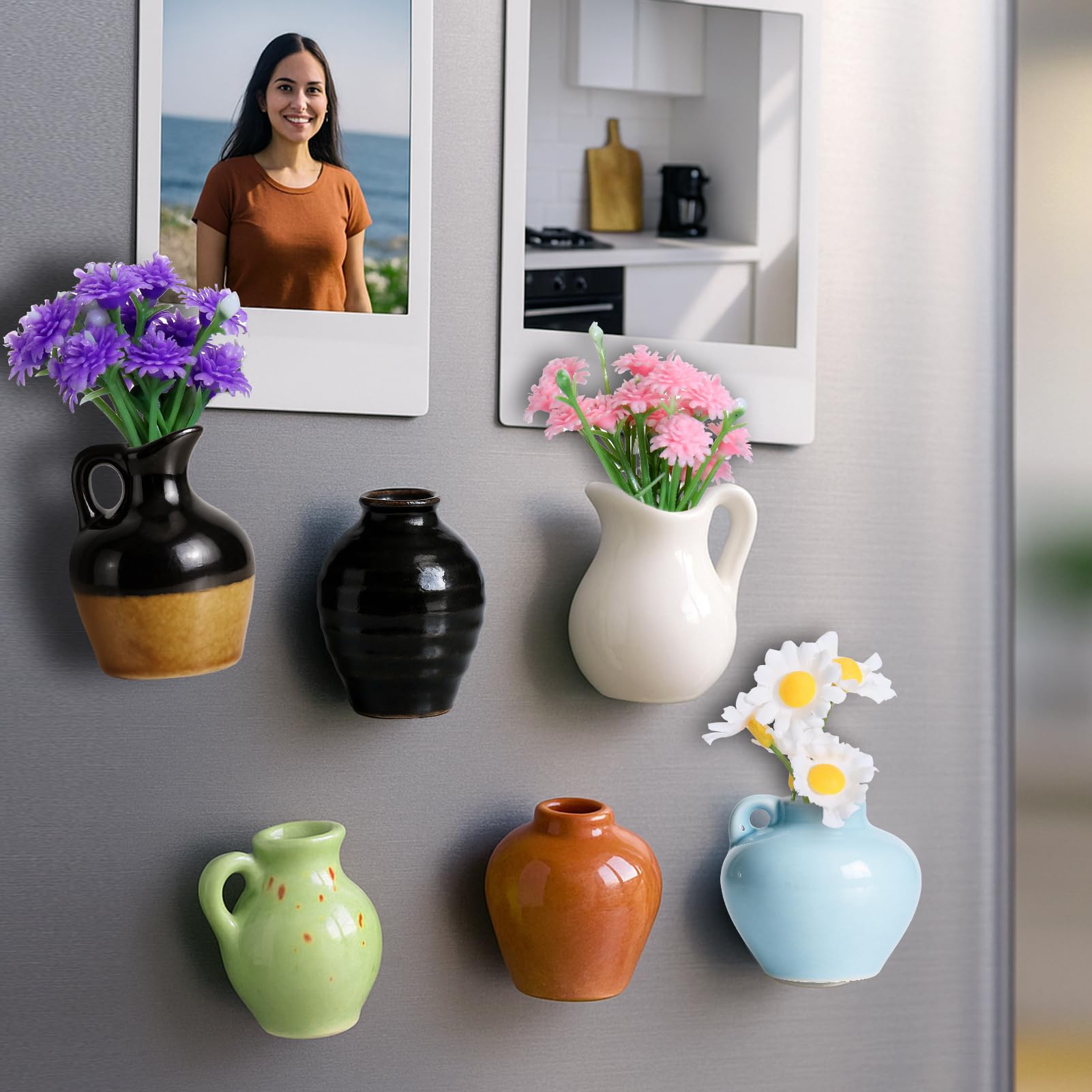 Mity Rain hollow vase design for dried or faux plants on fridge decor