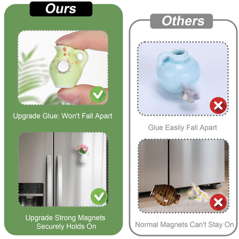 Mity Rain shatter-resistant vase magnet for kitchen decor.