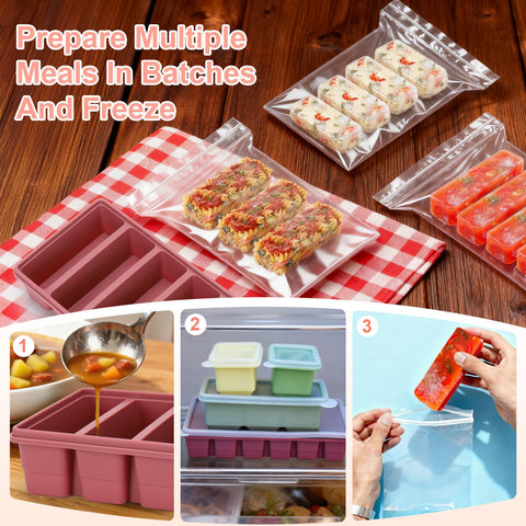 Mity rain six-compartment freezer tray keeps bulk portions organized