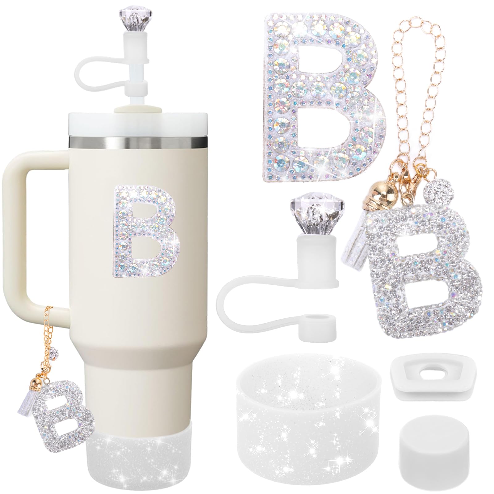 Mity Rain diamond charm topper for Stanley cup adds shine and identification