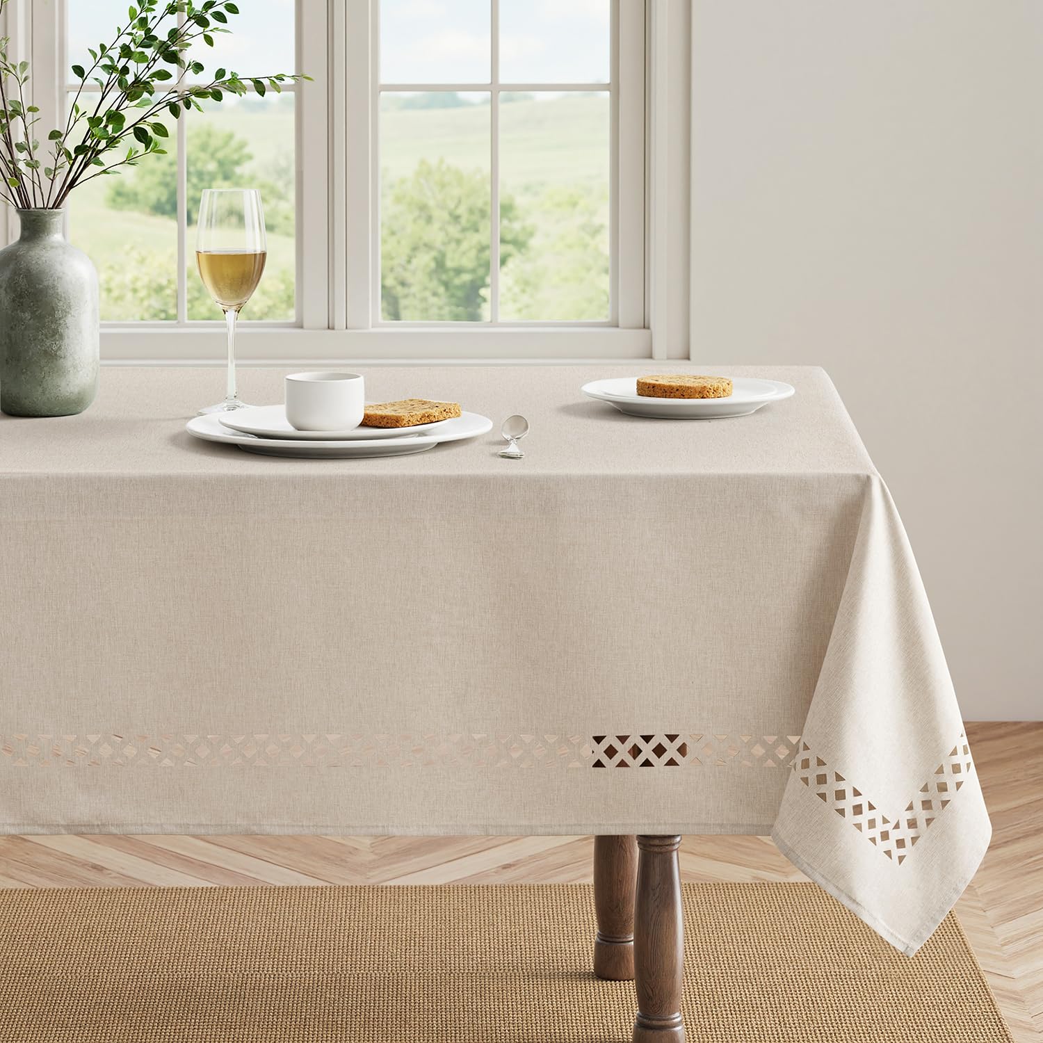 MIULEE farmhouse-style tablecloth adds warm charm to daily dining.