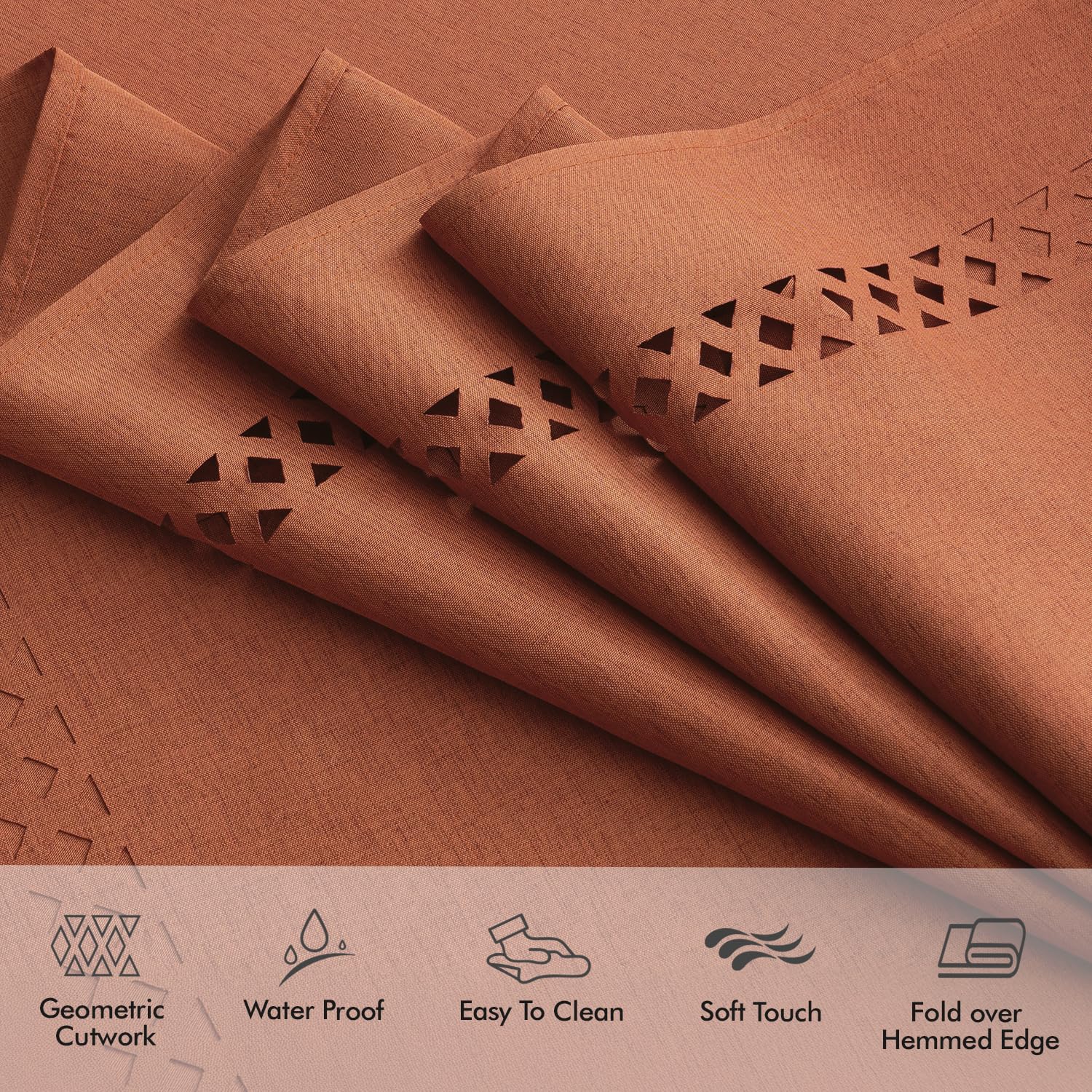 MIULEE Burnt Orange hollow-border design adds elegant detail.