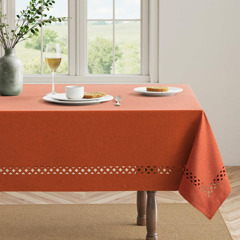 MIULEE Burnt Orange stain resistance protects tabletops during meals.