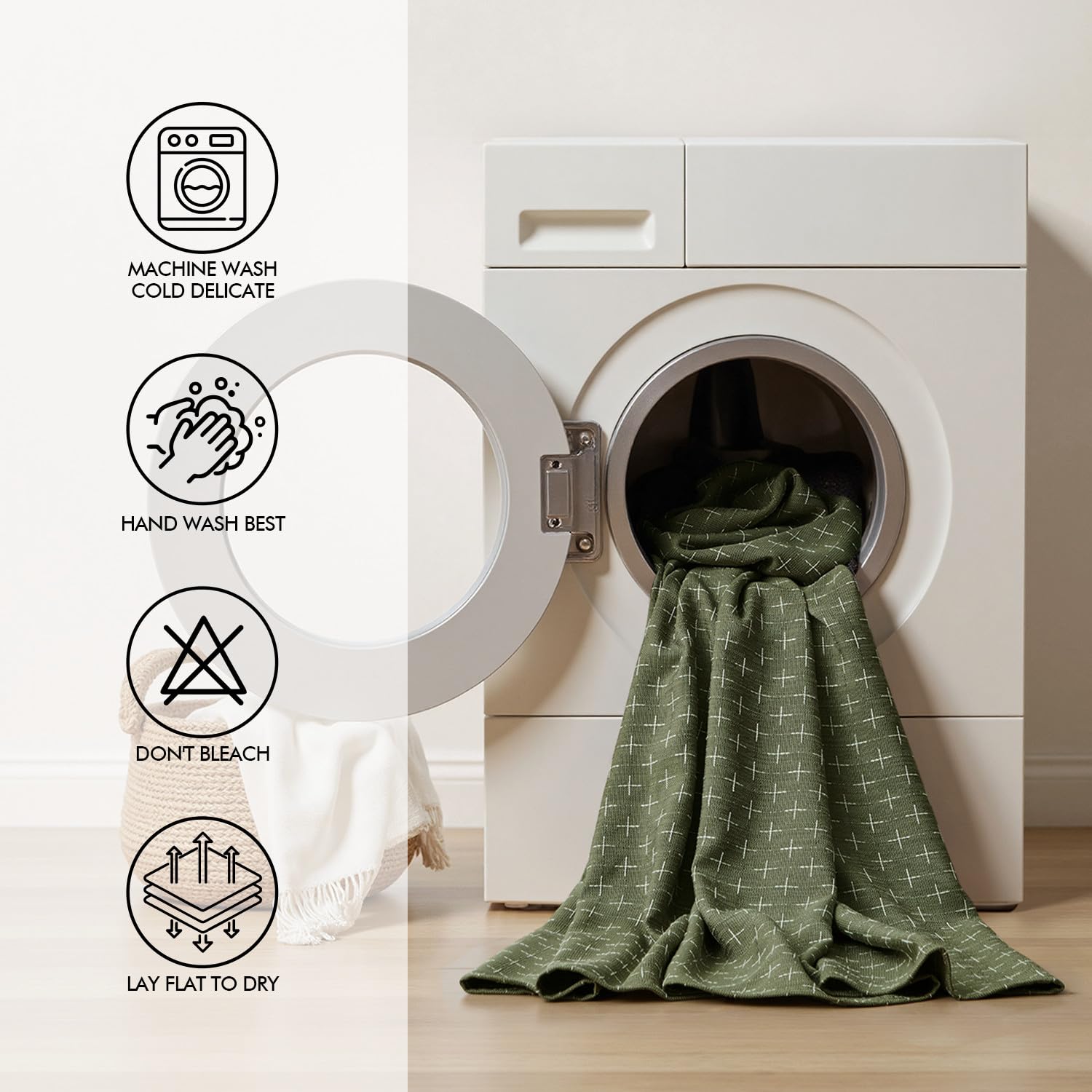 MIULEE easy-care fabric suitable for spot-cleaning or washing.