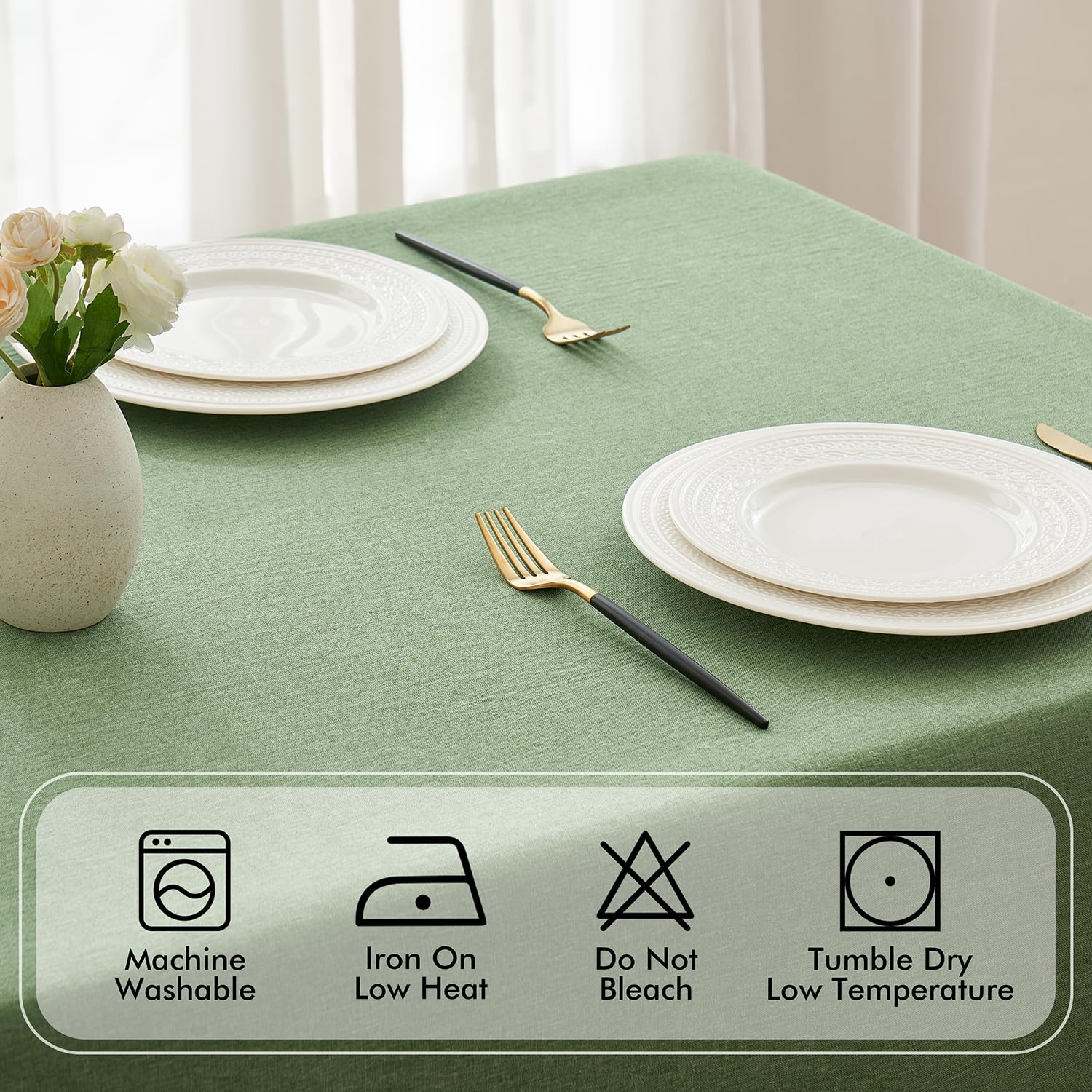 MIULEE tablecloth hemmed edges detail for a polished finish