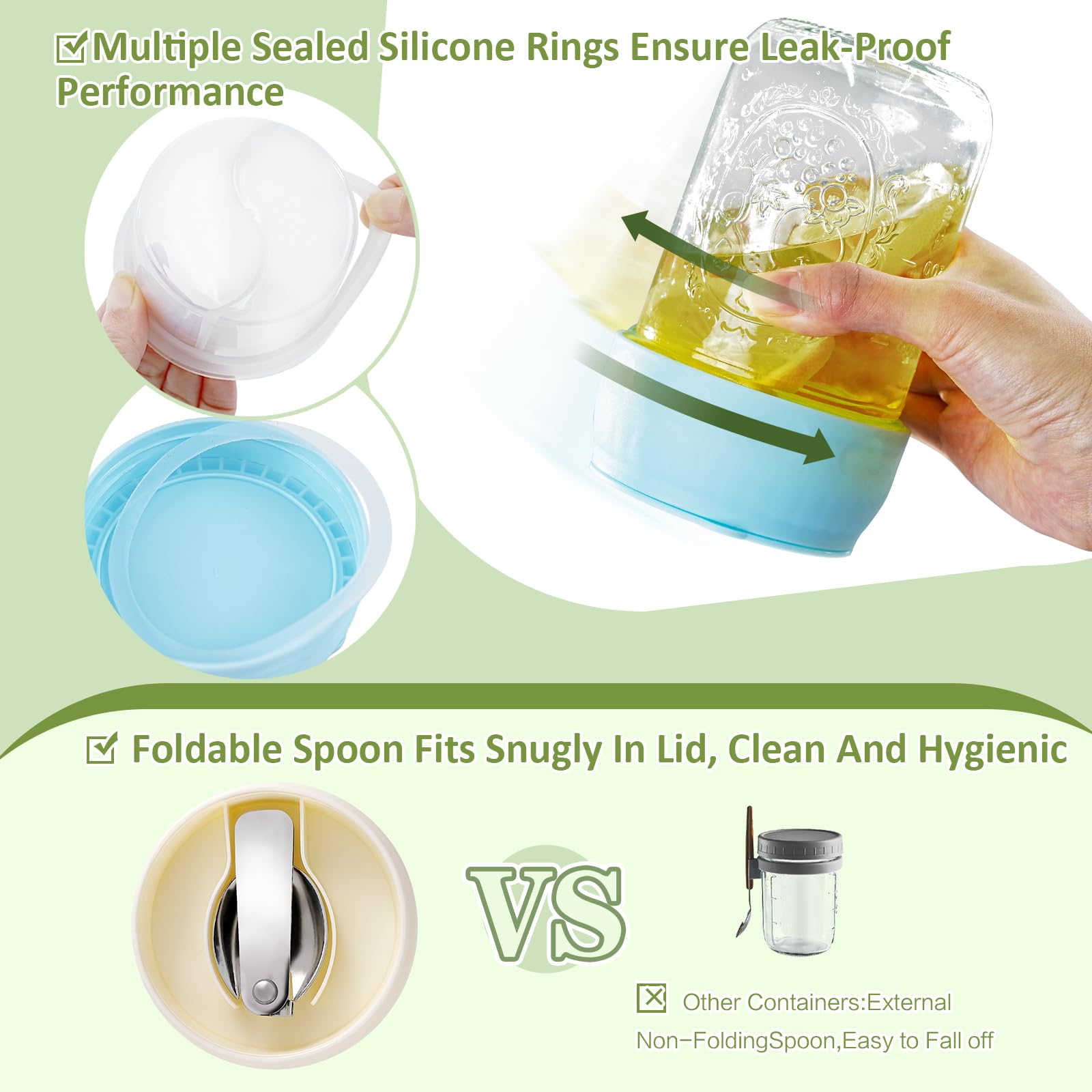 Miuyhji removable inner cup preserves toppings until mixing.