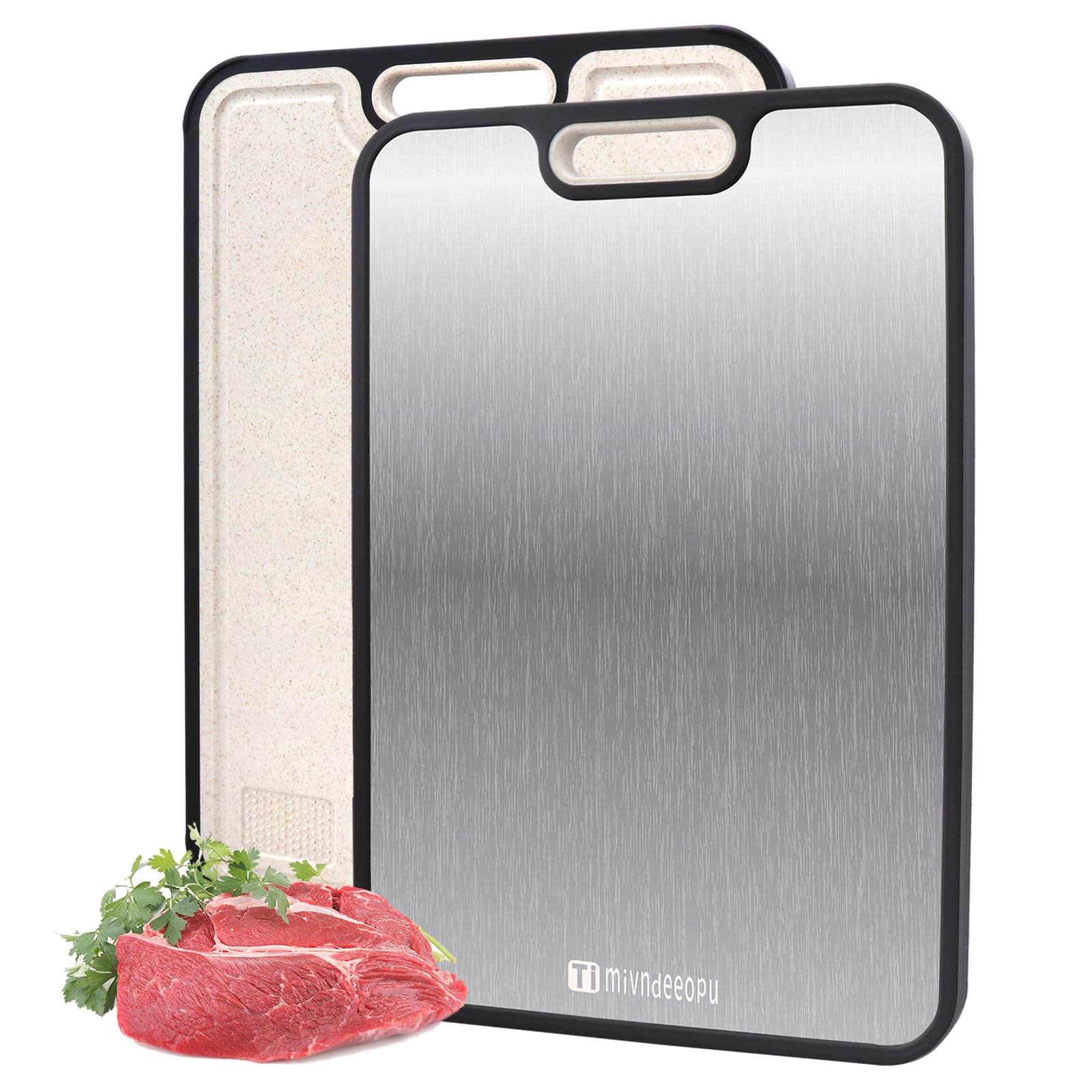 Mivndeeopu titanium cutting board large top view ideal for meat prep