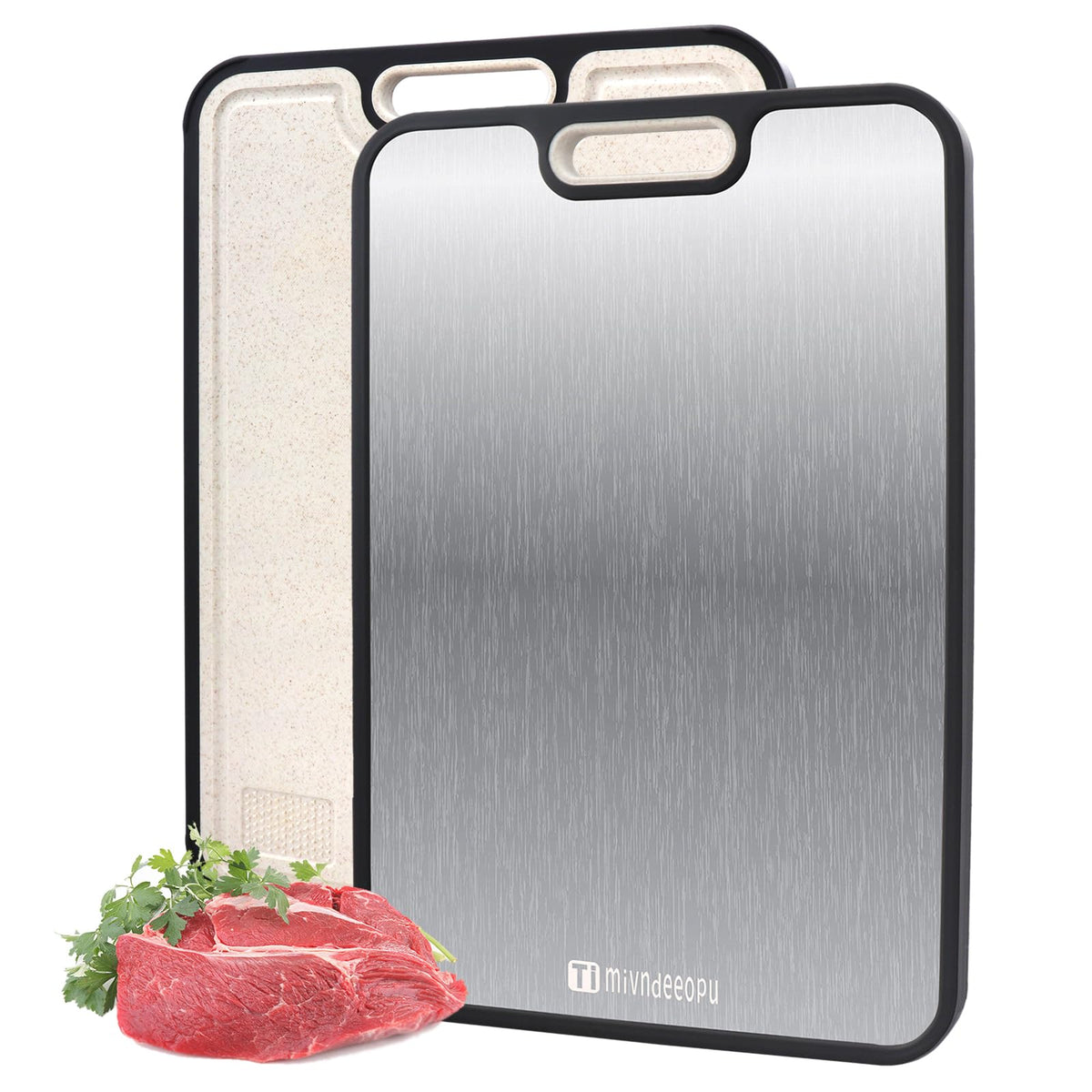 Mivndeeopu titanium cutting board large top view ideal for meat prep