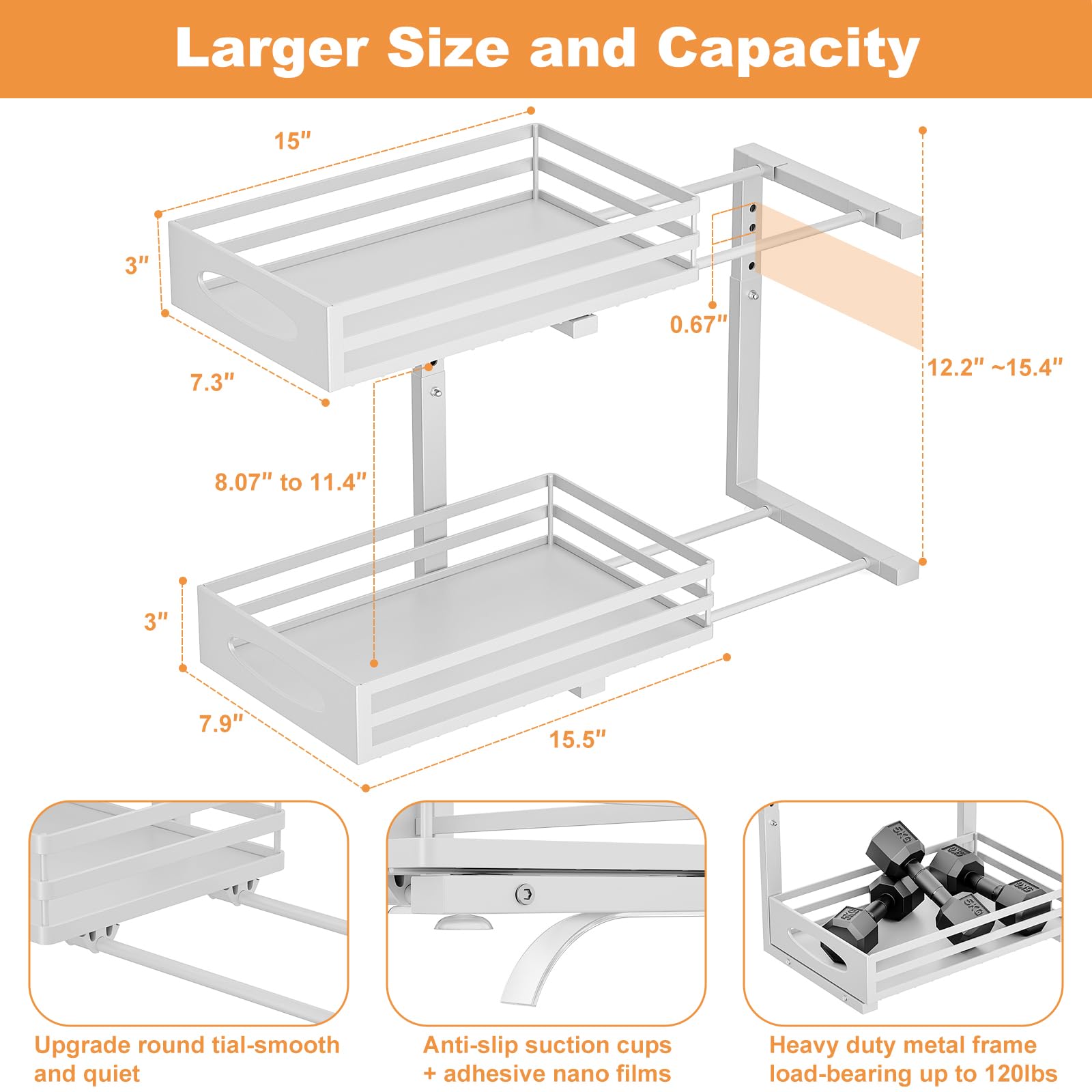 Mixeshop adjustable height design fits diverse cabinet depths.