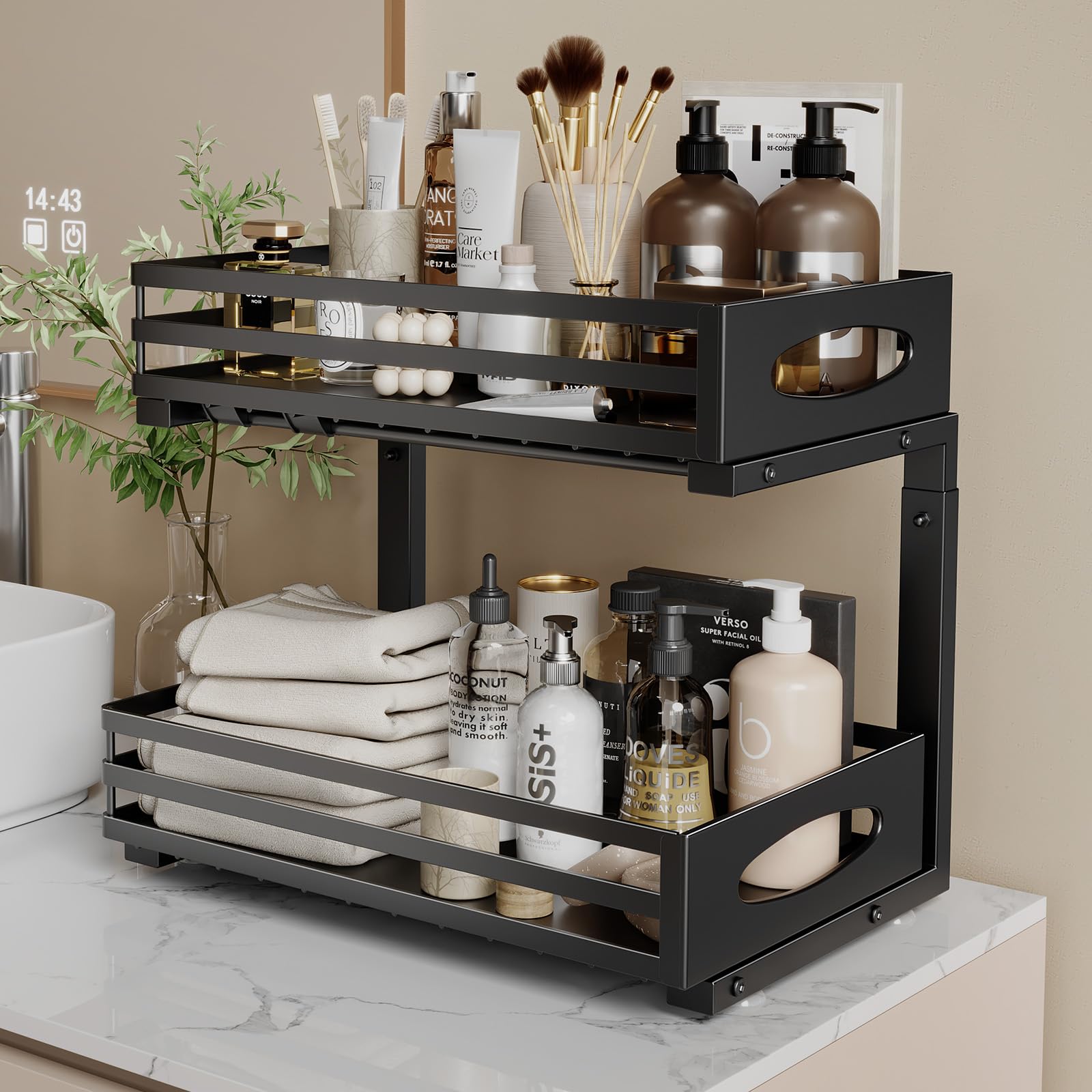 Mixeshop easy-install bathroom and kitchen organizer for quick setup