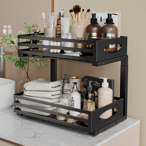 Mixeshop easy-install bathroom and kitchen organizer for quick setup