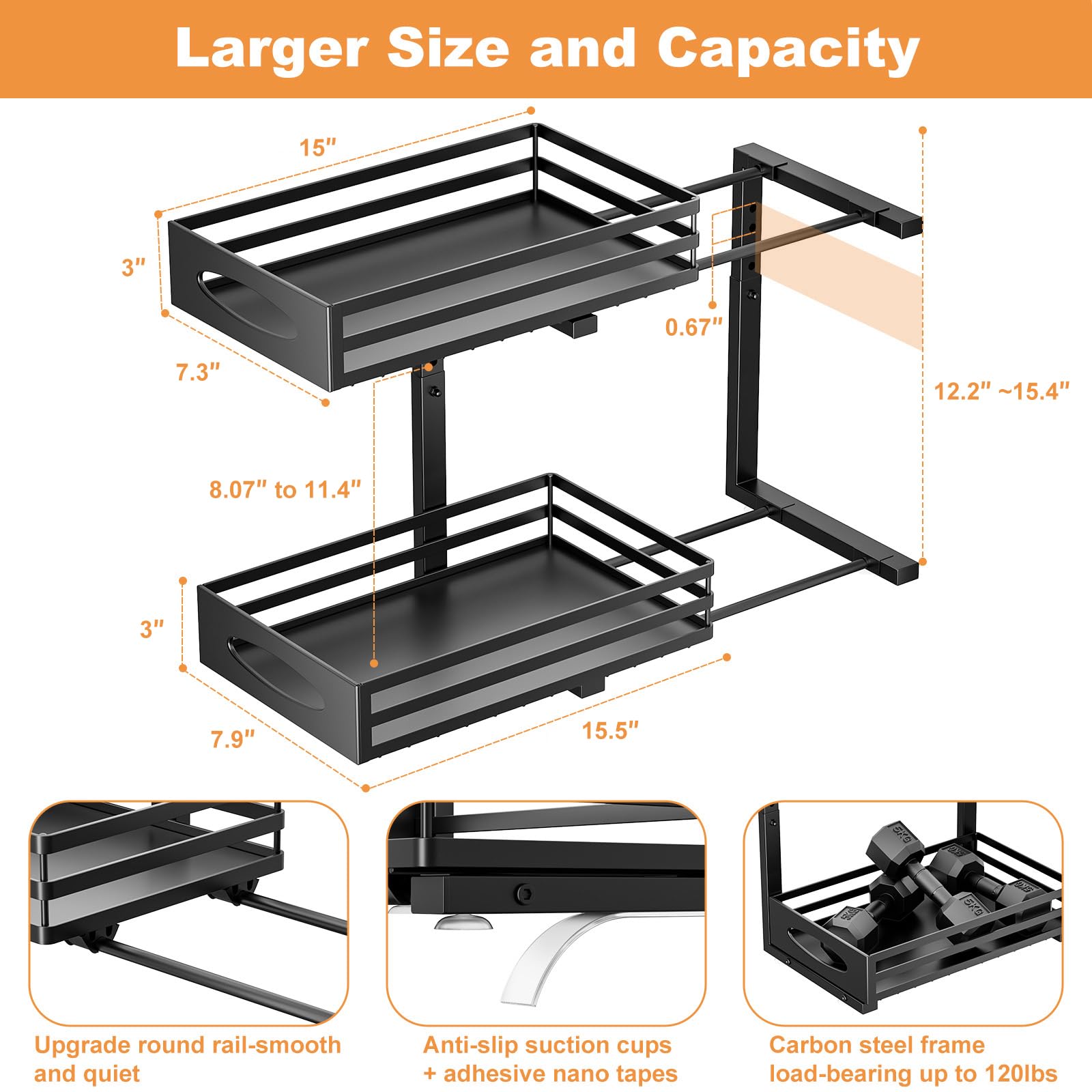 Mixeshop pull-out shelves simplify organizing kitchen and bathroom items