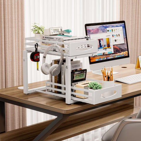 Mixeshop two-sink organizer setup saves space and improves access