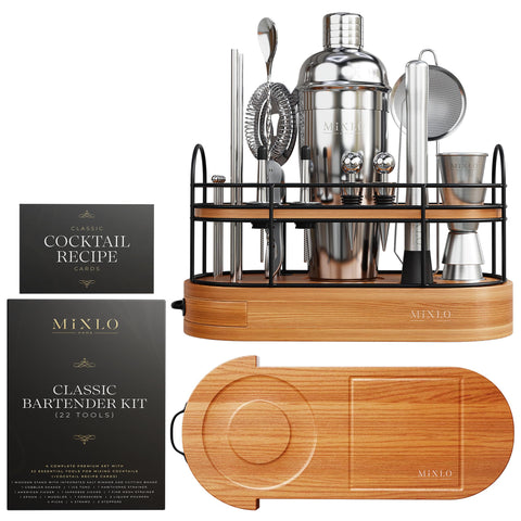 Mixlo Bar tools neatly arranged showcase professional craftsmanship.