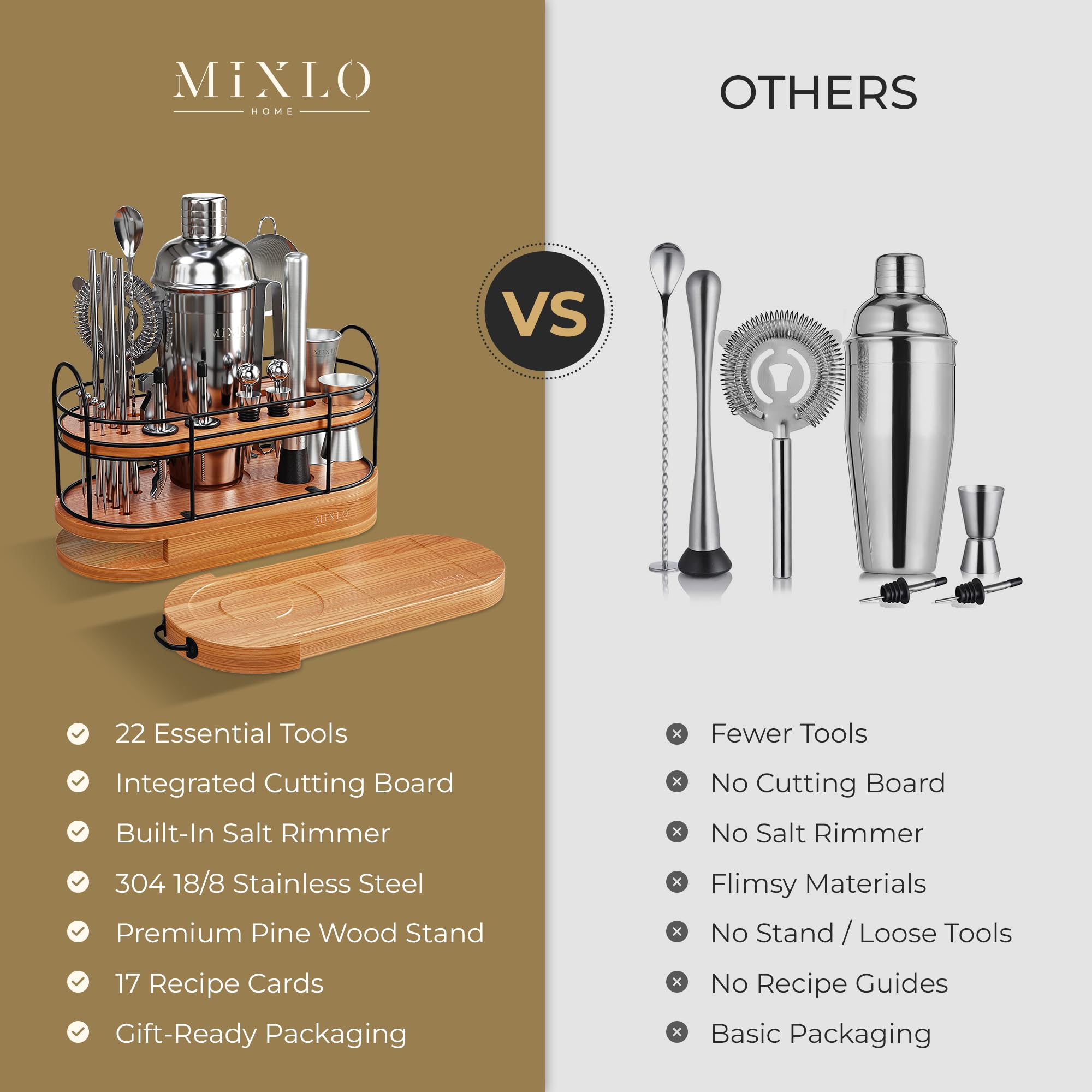 Mixlo Salt Rimmer for clean rims and presentation.
