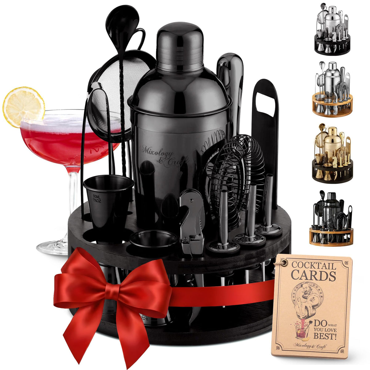 Mixology & Craft Bartender Kit 15-piece set with all essential tools for pro-style at-home cocktails.