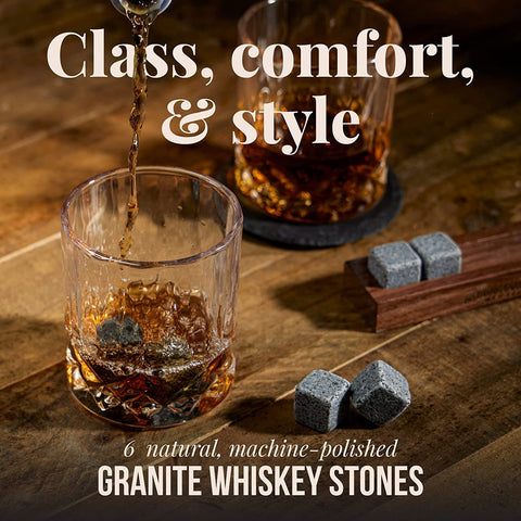 Mixology & Craft dark granite stones offer premium cooling