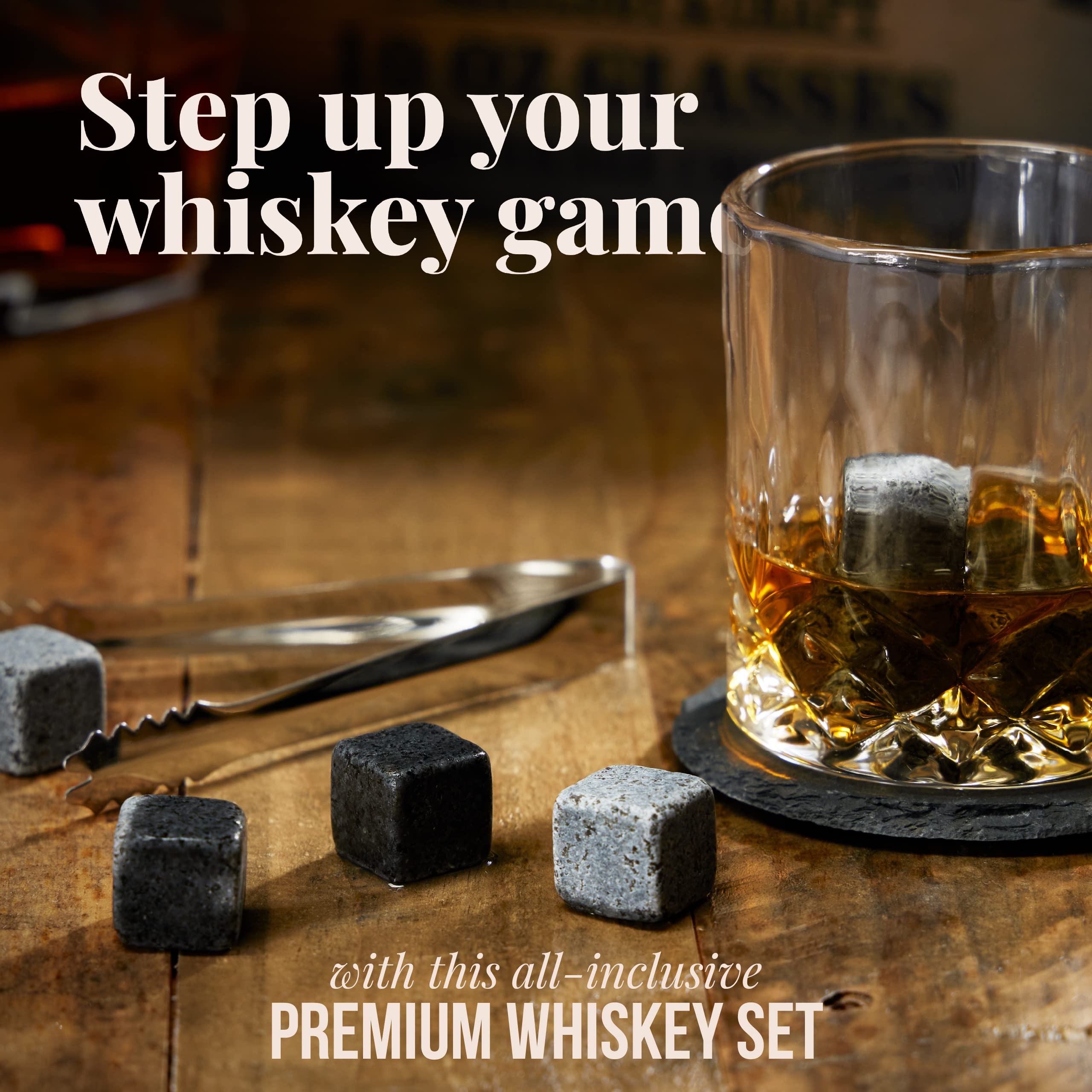 Eight granite chilling stones from Mixology & Craft keeping drinks cool without dilution