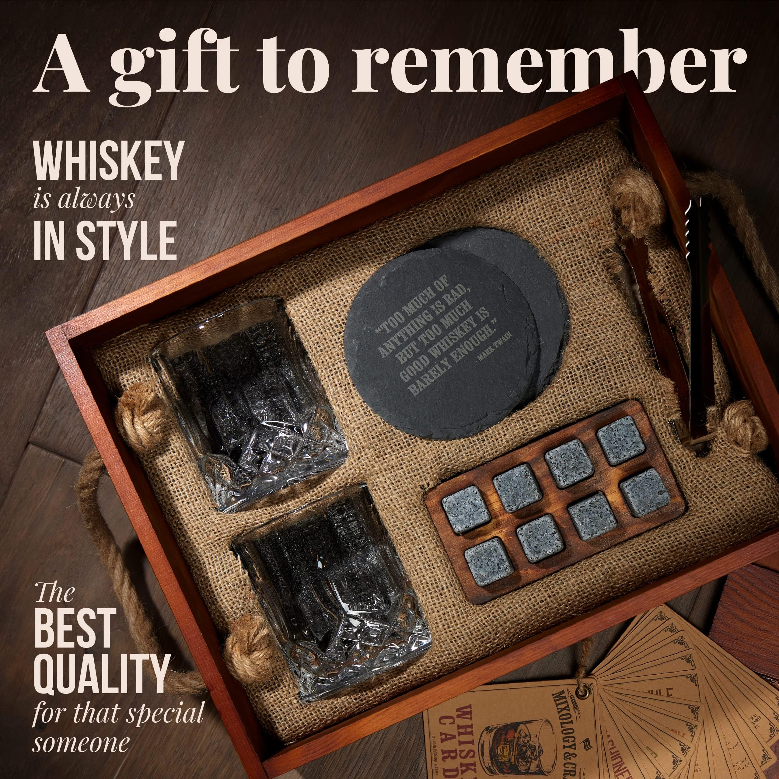 Two 10oz glasses with cooling stones from Mixology & Craft for Jameson