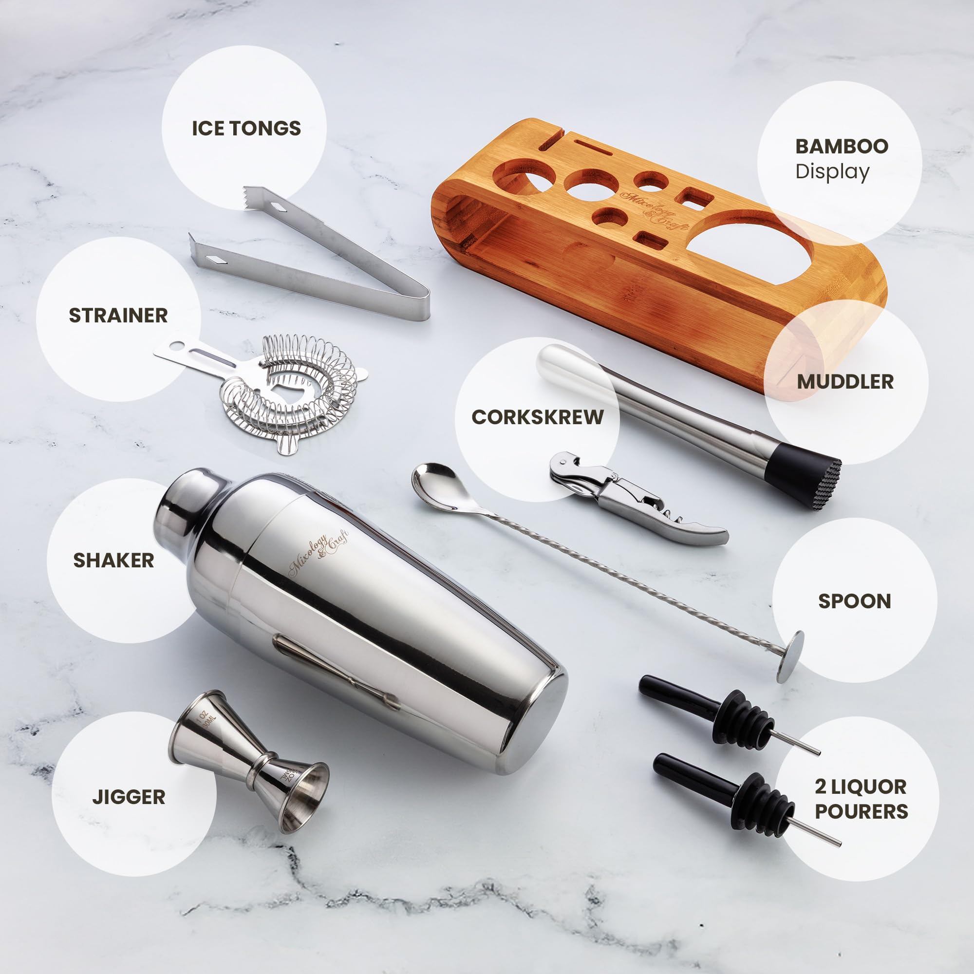 Mixology & Craft Hawthorne strainer and bar spoon for smooth pours