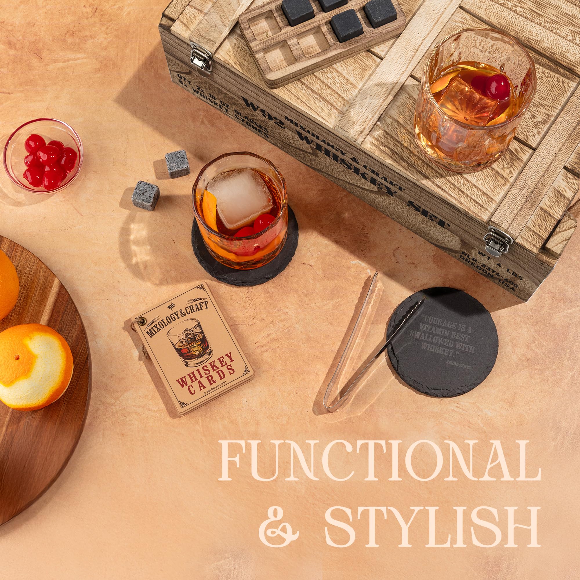 Mixology & Craft stylish home bar setup with crystal and granite accents