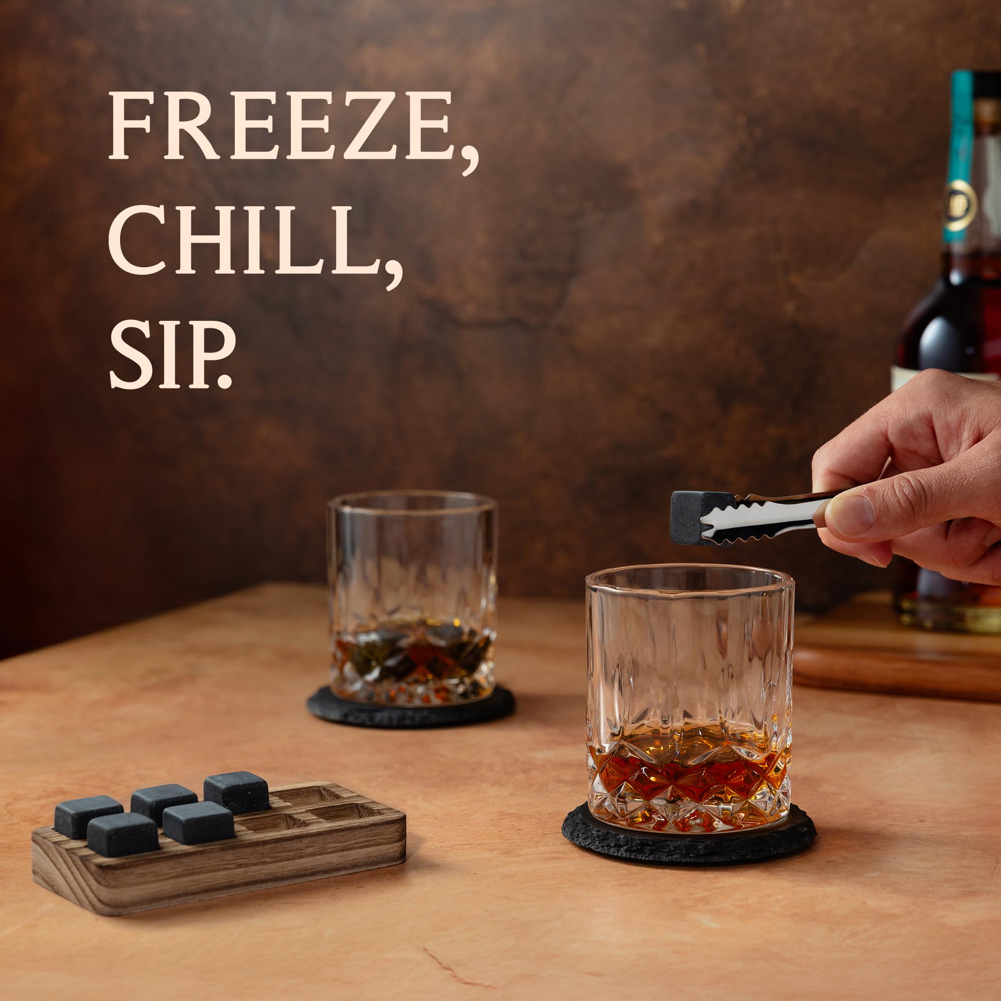 Mixology & Craft metal tongs for handling stones and glasses