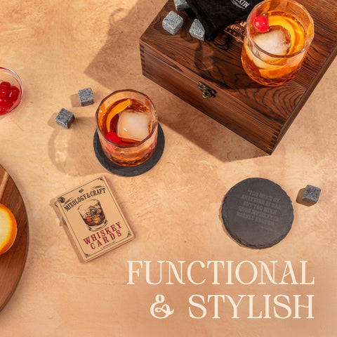 Mixology & Craft wooden crate adds rustic style and sturdy storage.