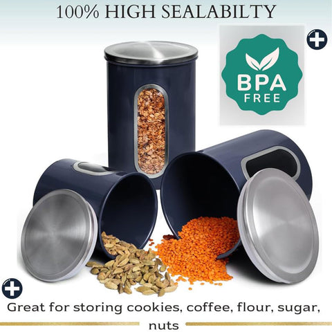 Mixpresso 27oz large canister shows durable stainless steel and airtight protection.