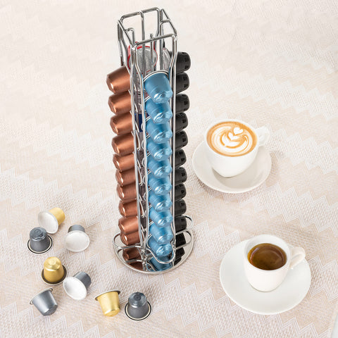 Mixpresso chrome-finish iron base holder adds sleek countertop style