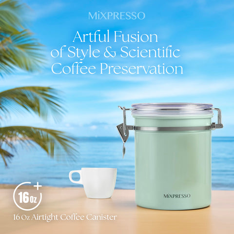 Mixpresso clear lid with freshness wheel tracks timing