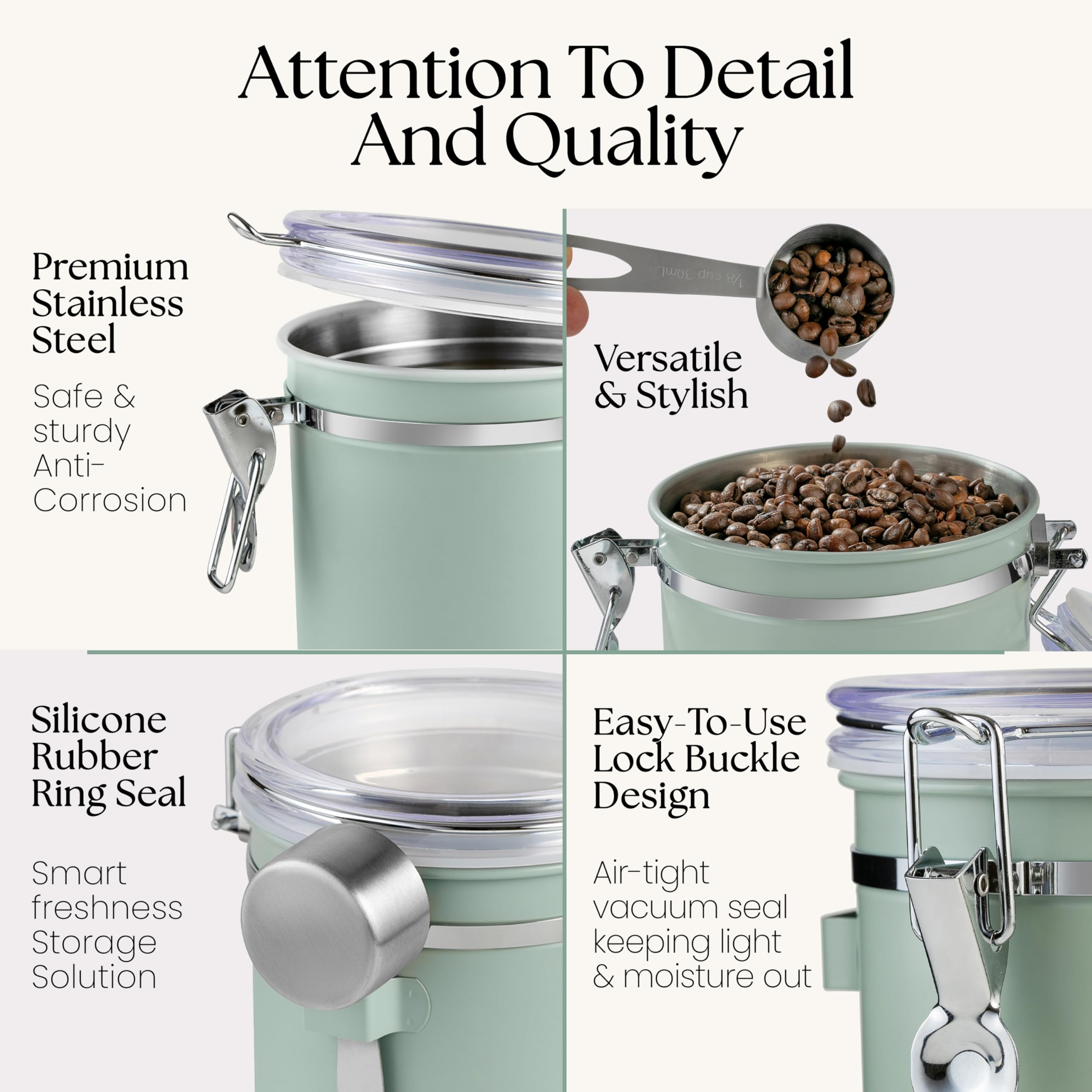 Mixpresso coffee canister spoon included for convenient scooping