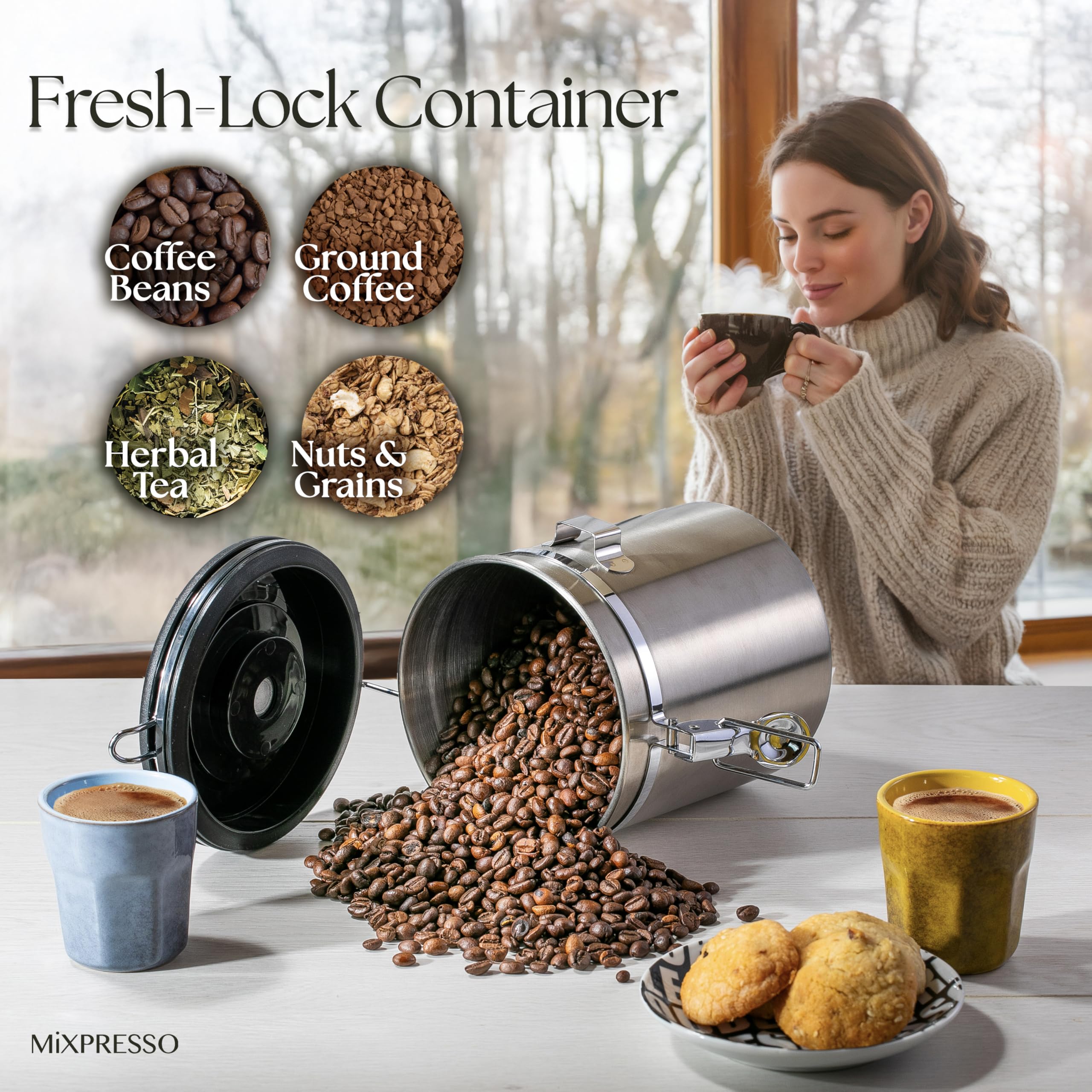 Mixpresso date tracker dial allows quick freshness monitoring for coffee.