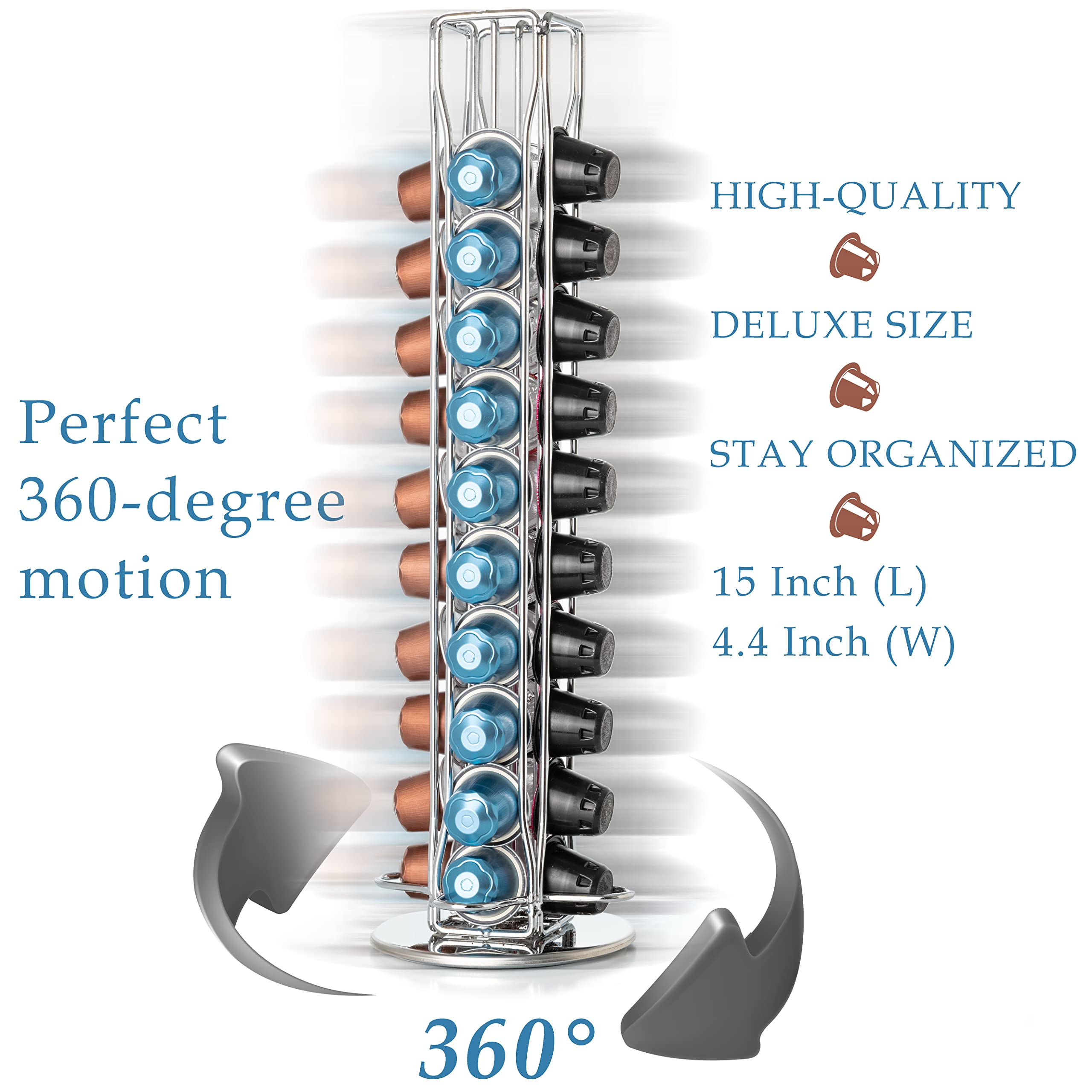 Mixpresso 40-capacity espresso pod rack keeps capsules organized and within reach