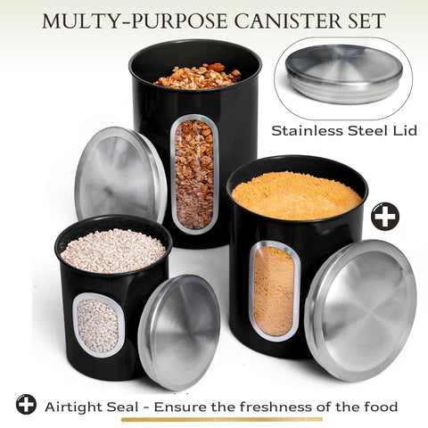 Mixpresso large 27 oz canister on countertop for beans or flour