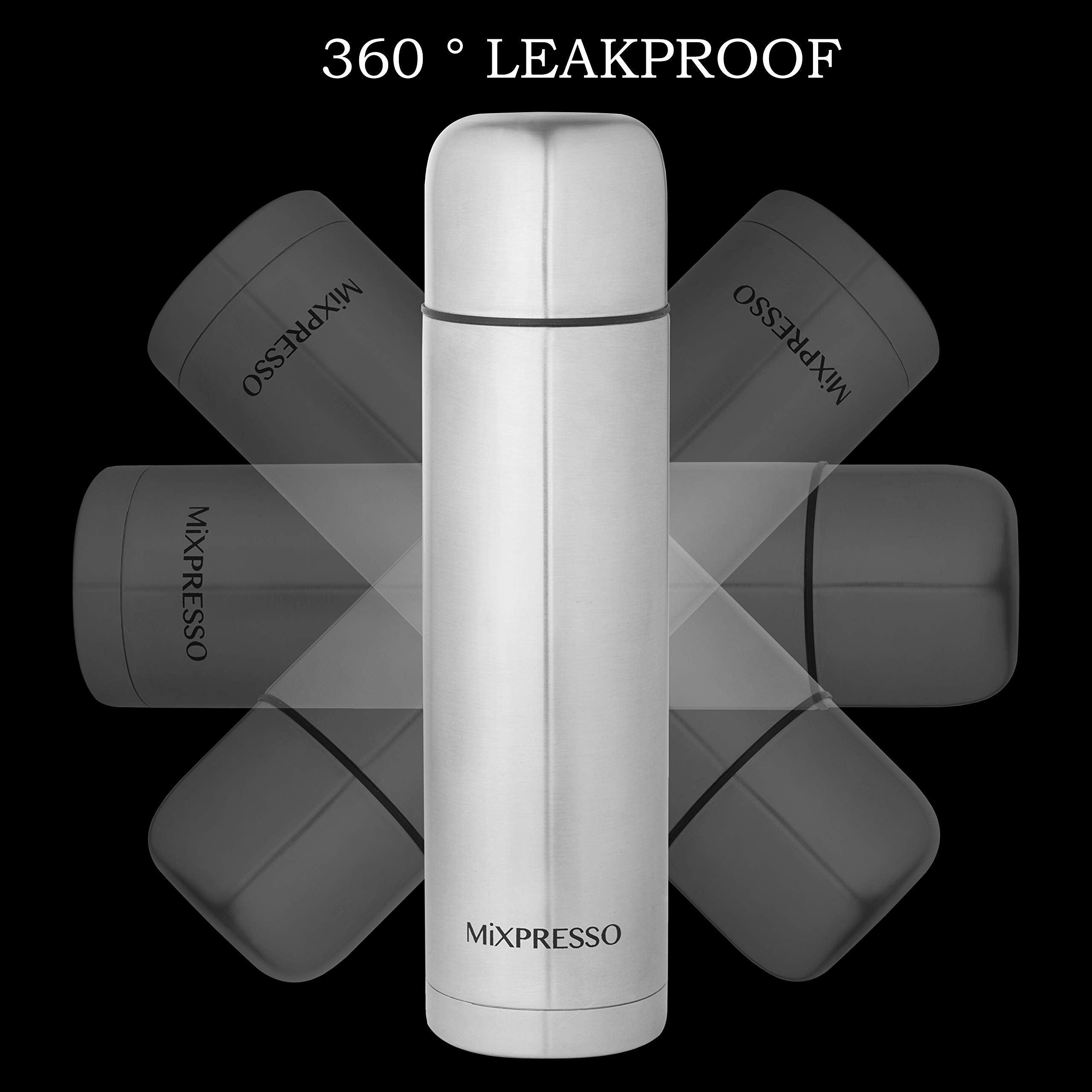 Mixpresso stainless steel travel mug fits standard cup holders