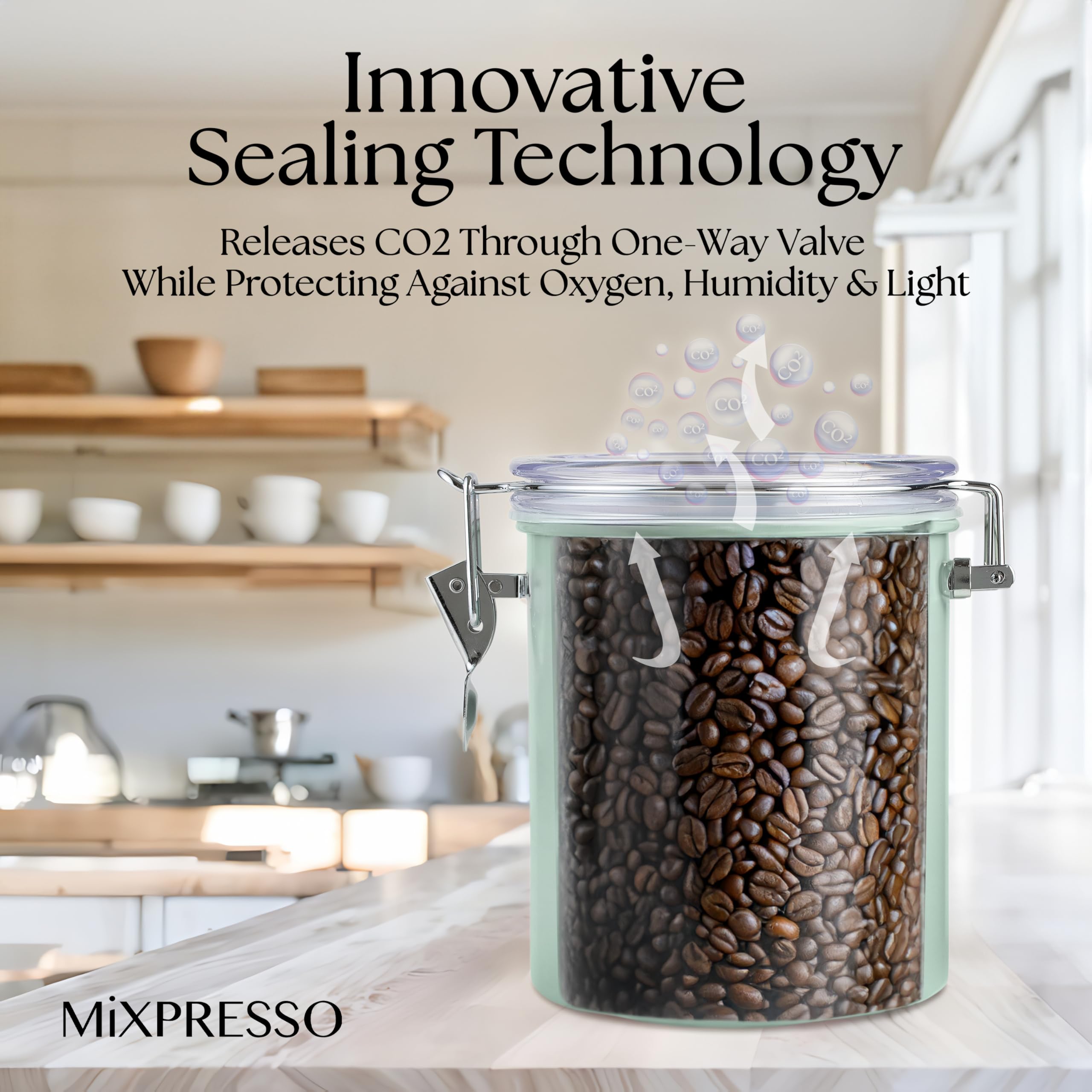 Mixpresso tea storage in canister keeps leaves crisp