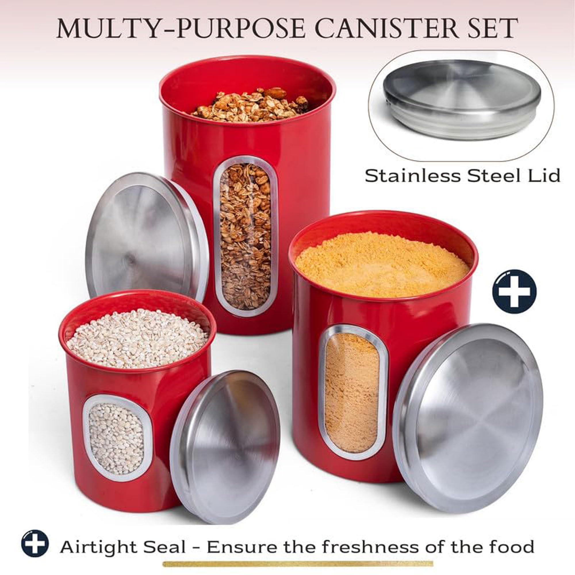 Mixpresso three-piece set with large, medium, small jars for versatile storage.