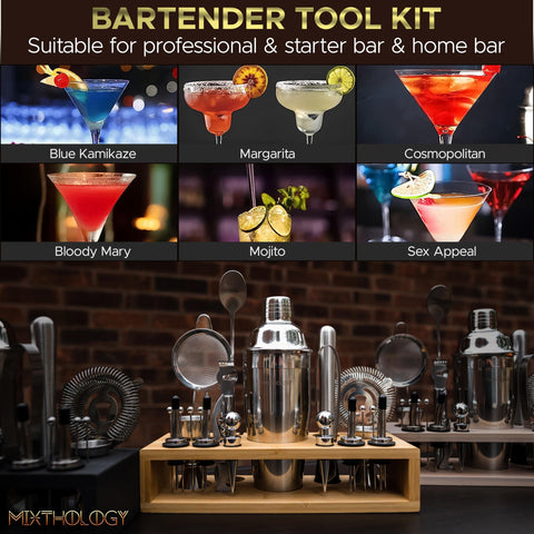 Mixthology Bartender Kit ice tongs for clean ice handling.