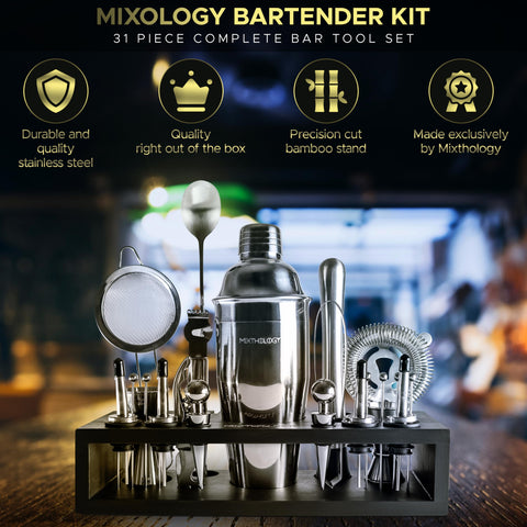 Mixthology Bartender Kit strainer and mesh for smooth pours.