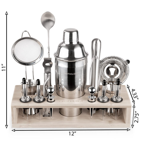 Mixthology Bartender Kit zester with bamboo base for fresh zest.