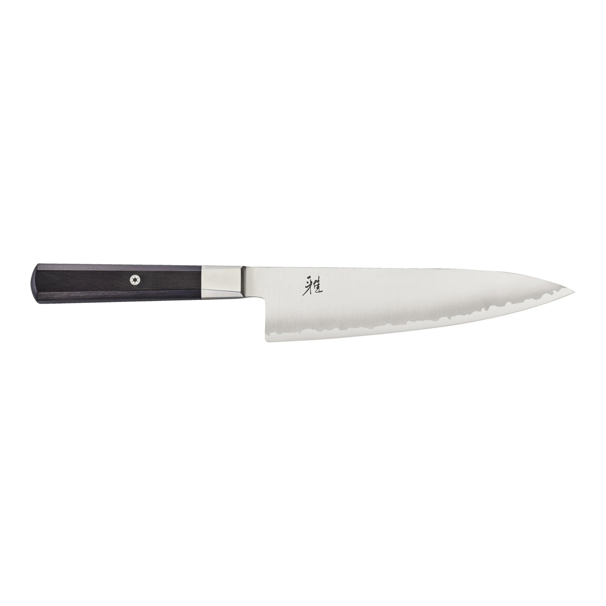 Miyabi Koh 8-inch knife blade close-up showing sharp edge for precision prep