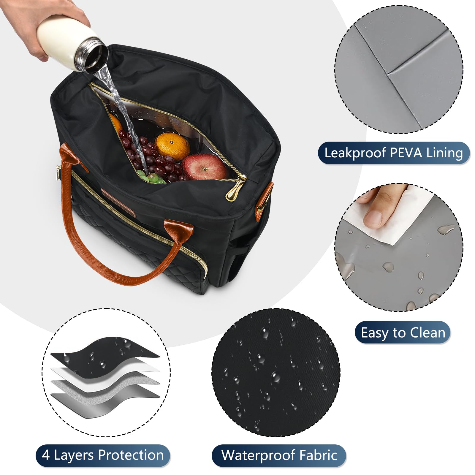 MIYCOO insulated lunch bag with triple insulation for longer freshness