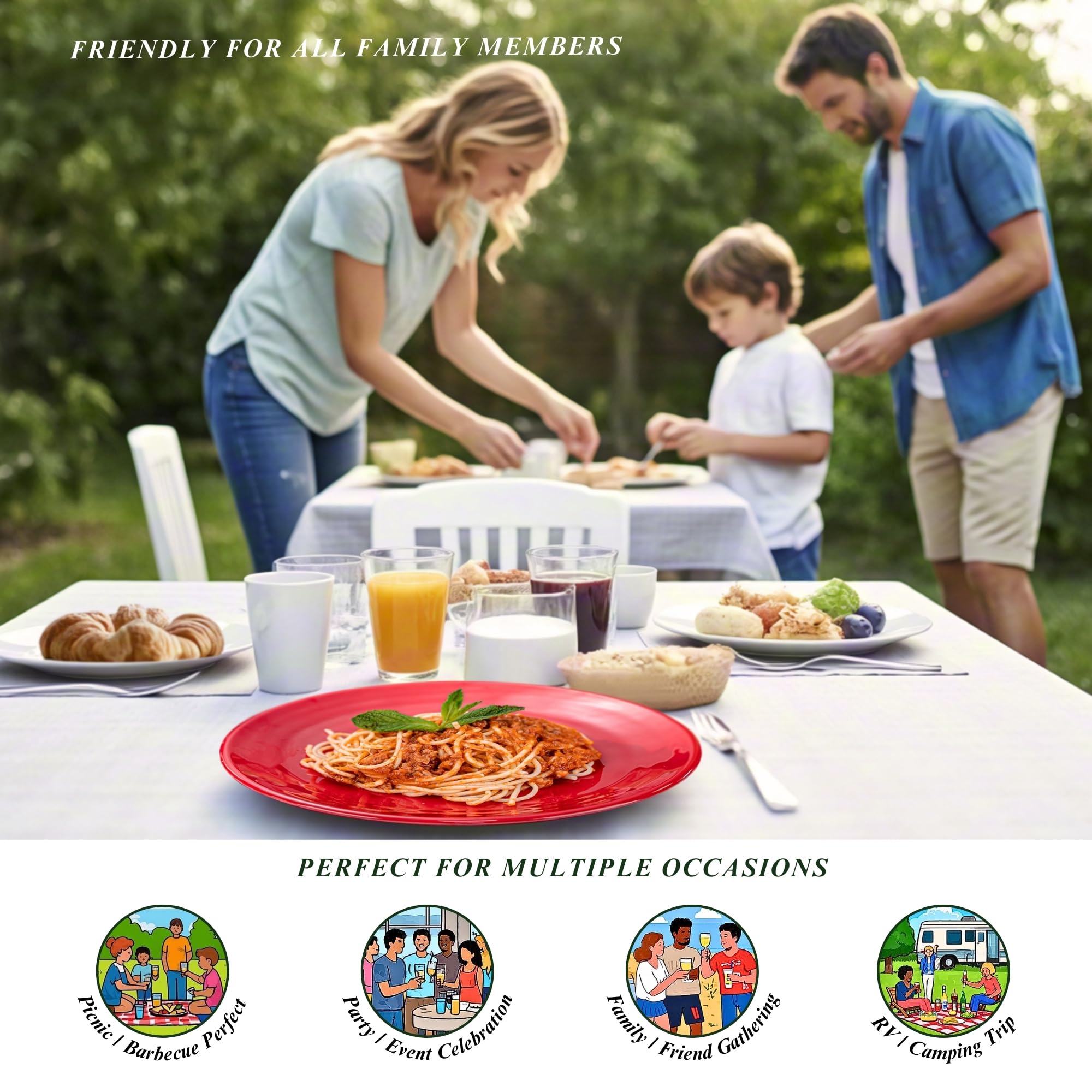 MIYOPESI travel-friendly plates ideal for picnics and outdoors.