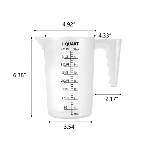 MiziDo measuring cup with ergonomic handle for secure grip and spill-free pouring.