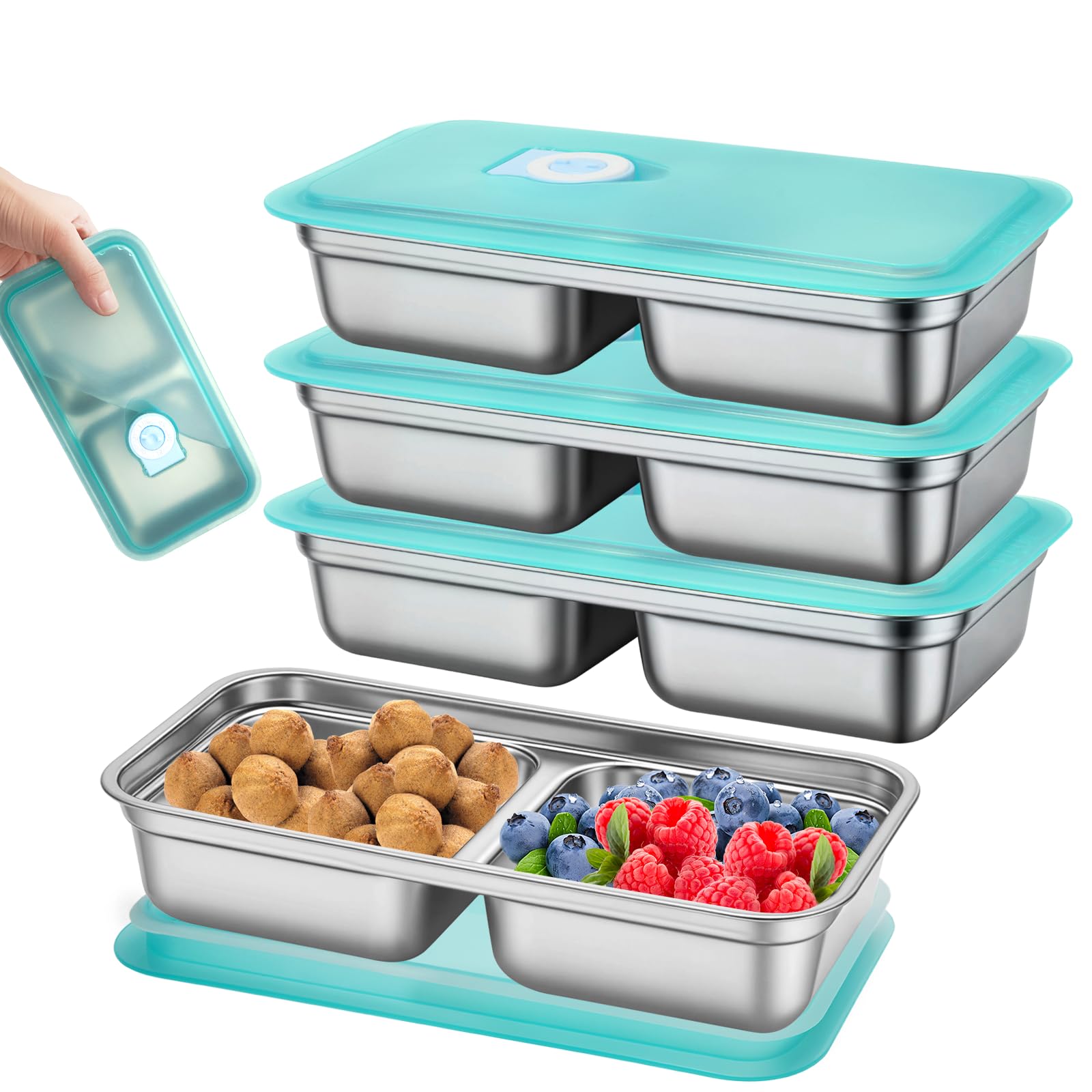 MJDYTYT 3-pack leakproof lids secure spills for on-the-go lunches.