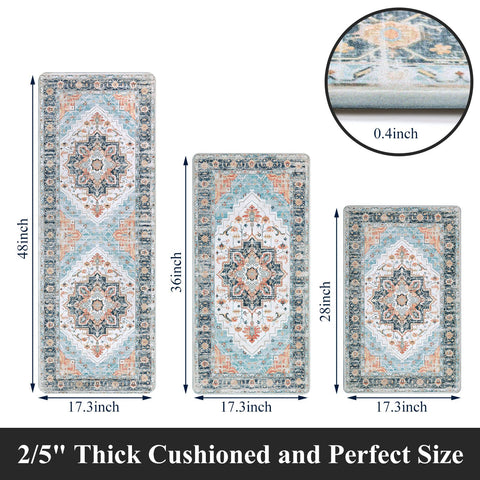 MJIAHOMDEC anti-fatigue kitchen mat 17x28 provides secure grip and comfort.