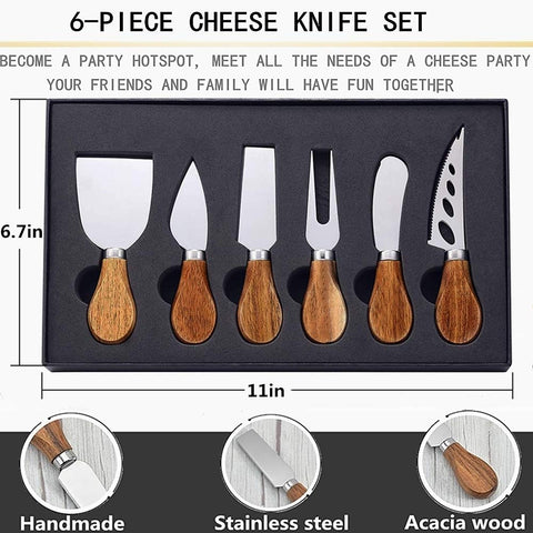 MJuAn cheese knives with rounded ergonomic handles for safe, comfortable cutting